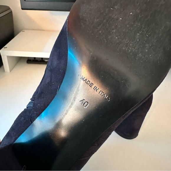 Grigiarancio Navy Blue Suede Sock Boots | Block Heel | Size 40 - Picture 8 of 9